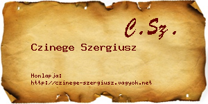 Czinege Szergiusz névjegykártya